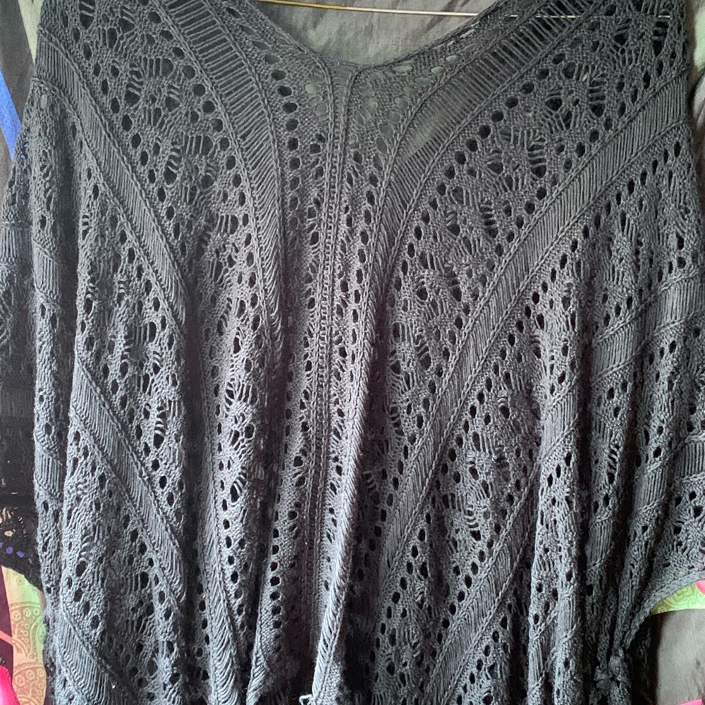 Black knitted overall